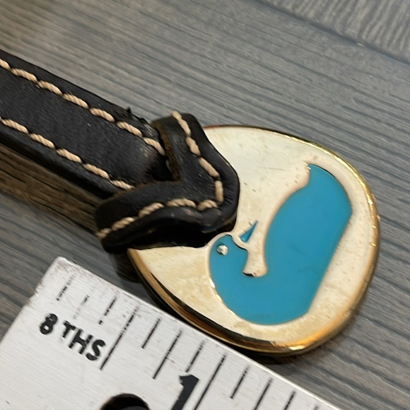 Vintage Dooney & Bourke Brass Turquoise Enamel Duck Hangtag - Picture 8 of 16